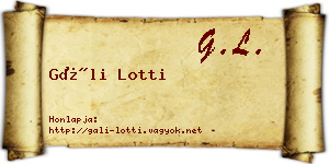 Gáli Lotti névjegykártya